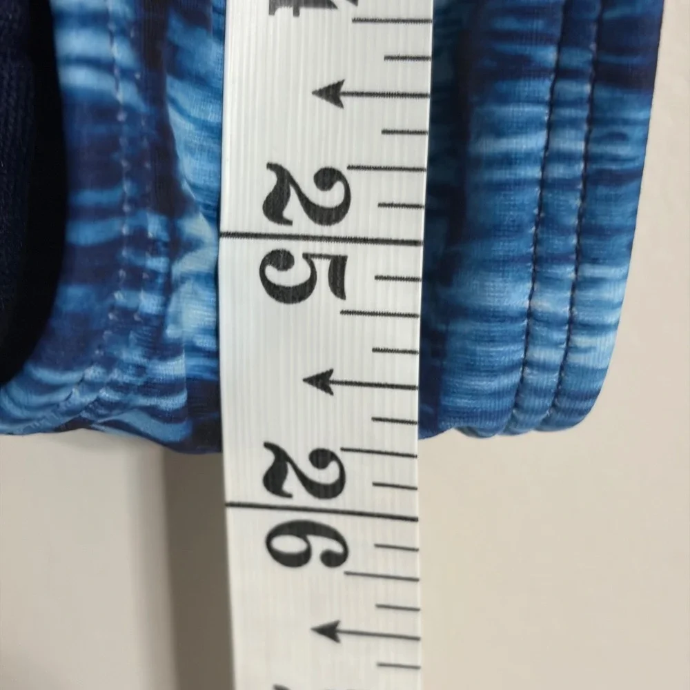 Athleta Girl Festival Tie Dye One‎ Piece Swimsuit Blue Navy XXL 16 Cutout Back